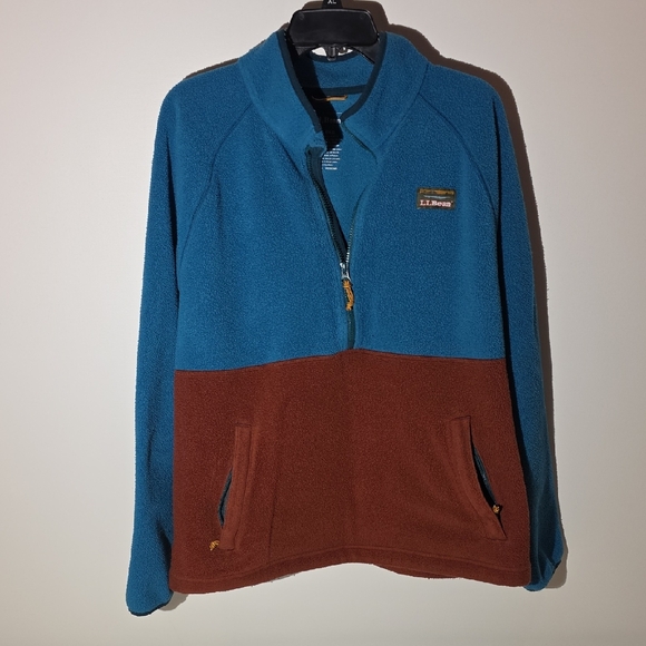 L.L. Bean Other - L.L. Bean Teal and Rust Fleece Pullover